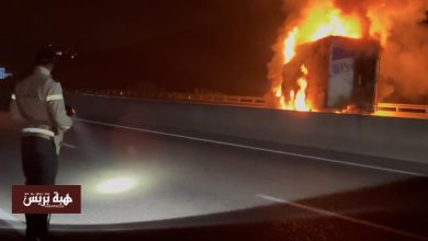 احتراق شاحنة في الطريق السيار على بعد كيلومترات من ميناء طنجة المتوسط